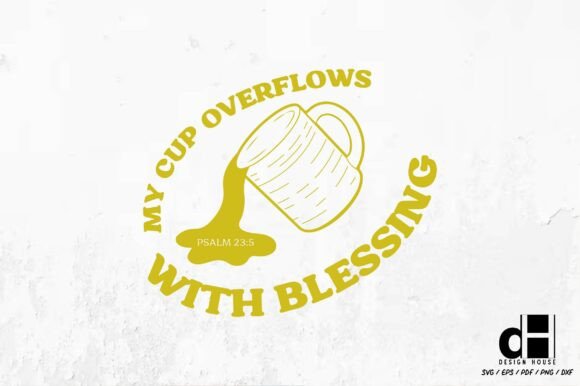 Christian Hand-drawn Cup Overflows SVG