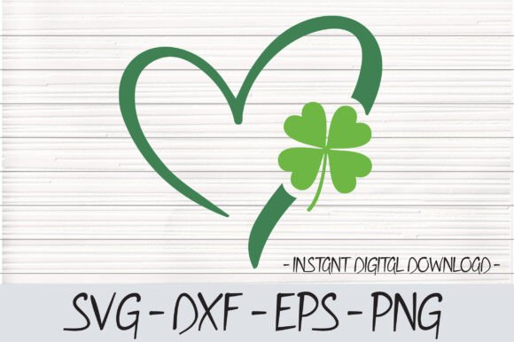 Saint Patrick's Day Heart Svg, Shamrock