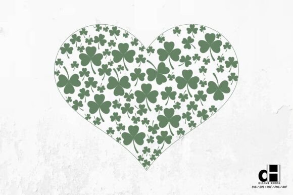 St.Patrick’s Day Shamrock Heart SVG PNG