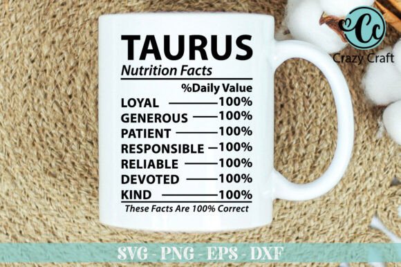 Taurus Nutrition Facts Svg, Zodiac Sign
