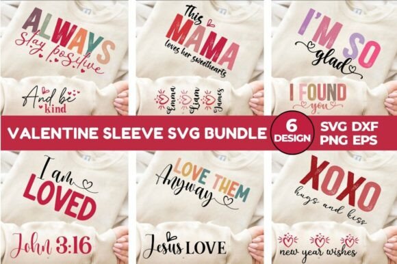 Valentine Sleeve SVG Bundle
